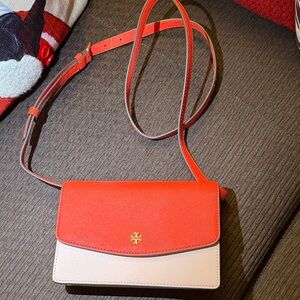 Tory Burch Red and Cream Crossbody Bag
